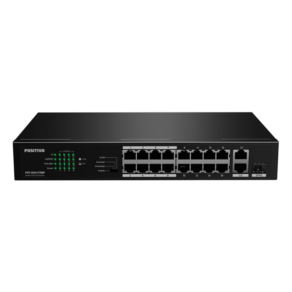 Switch Positivo 10/100Mbps Não Gerenciável 18 Portas/16POE